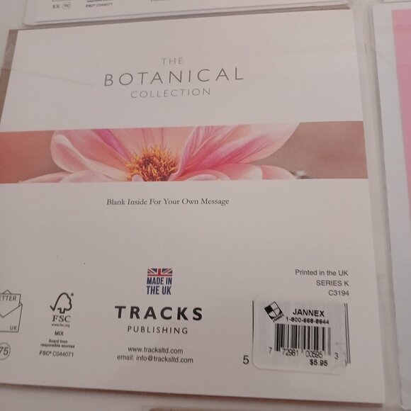 Tracks Publishing NEW Greeting Cards Lot of 5 Flowers Bunnies In original Packag - Picture 12 of 13